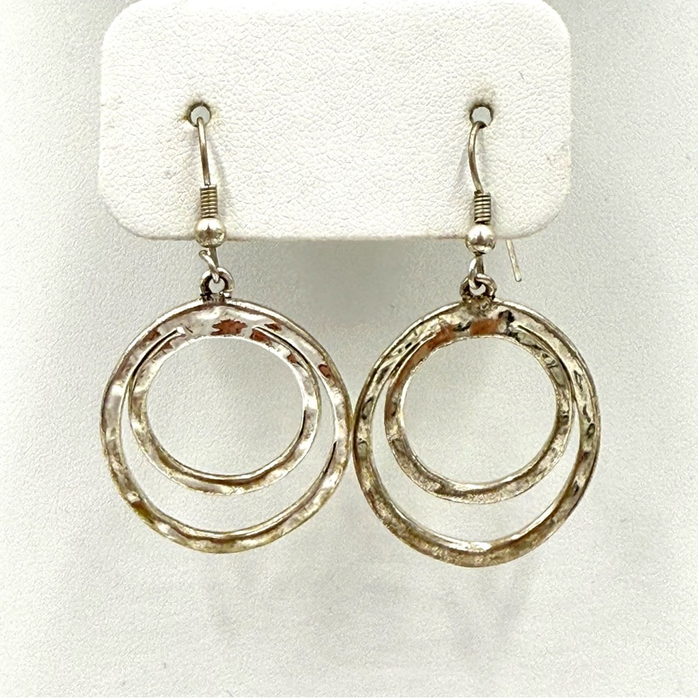 Sterling Silver Double Hoop Pierced Earrings